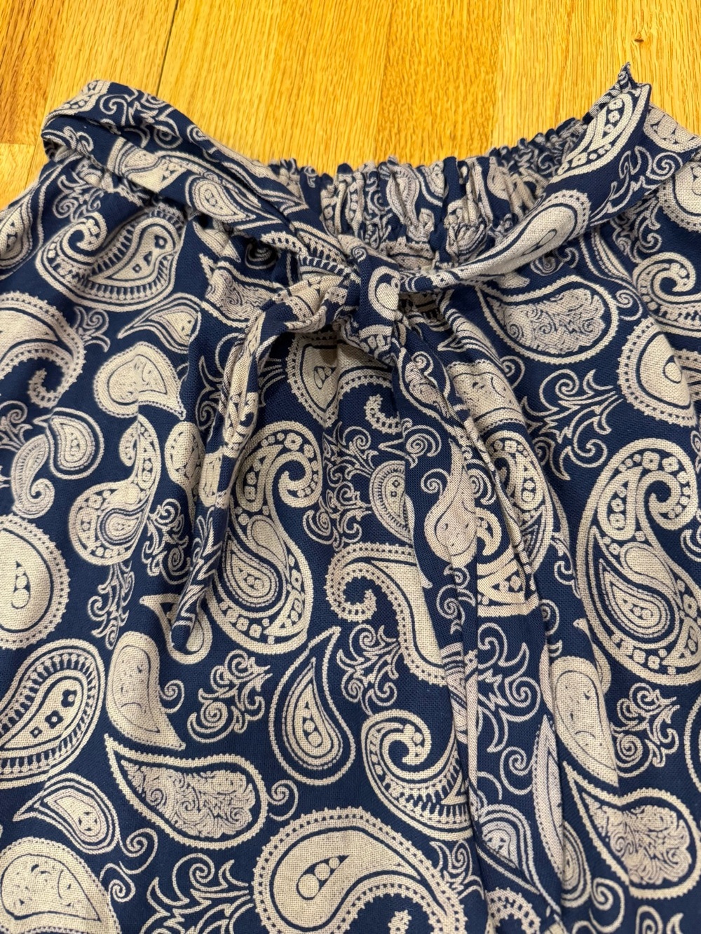 Navy and Cream Paisley Circle Women’s Skirt - Picture 3 of 3
